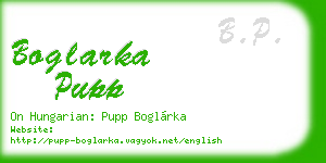 boglarka pupp business card