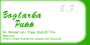 boglarka pupp business card